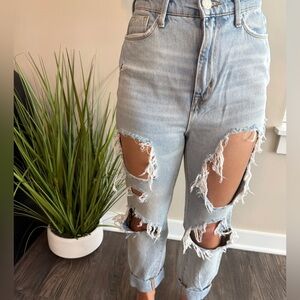 BDG High Rise Distressed Light Blue Jeans